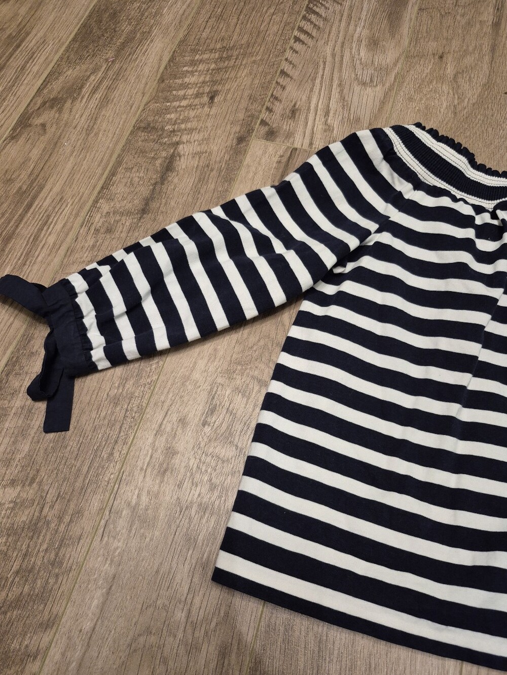JCrew Women's Navy Nautical Coastal Striped Off Shoulder Blouse Size Small - Picture 5 of 8